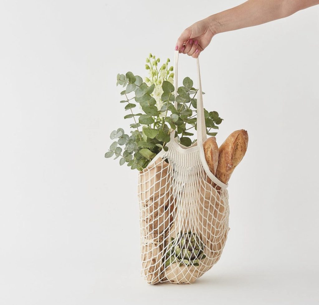 Bolsa de red lino para compras ecológicas